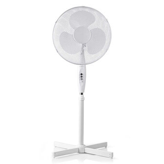 Staande ventilator - Minimaal geluid - Diameter 40 cm - 3 snelheden - Oscillatiefunctie - Wit