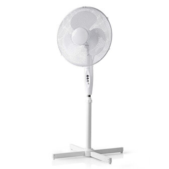 Staande ventilator - Minimaal geluid - Diameter 40 cm - 3 snelheden - Oscillatiefunctie - Wit