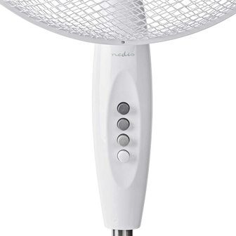 Staande ventilator - Minimaal geluid - Diameter 40 cm - 3 snelheden - Oscillatiefunctie - Wit