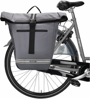 Waterproof Beagles Originals 2-in-1 Fietstas - Schoudertas - Schouderband - Waterafstotend - Kleur: Grijs