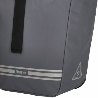 Waterproof Beagles Originals 2-in-1 Fietstas - Schoudertas - Schouderband - Waterafstotend - Kleur: Grijs
