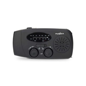 Multifunctionele Radio / Noodradio - AM/FM op Zonne energie / Handslinger / Batterij + zaklamp + powerbank