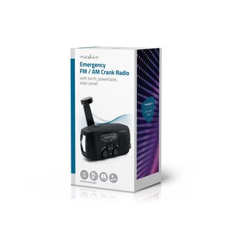 Multifunctionele Radio / Noodradio - AM/FM op Zonne energie / Handslinger / Batterij + zaklamp + powerbank