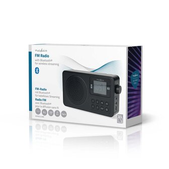 FM-Radio Draagbaar Model | FM | Accu gevoed / USB Gevoed | Digitaal | 2 W | Scherm grootte: 1.77 &quot; | Zwart-Wit Scherm | Bluetooth&reg; | Koptelefoonoutput | Wekker | Zwart