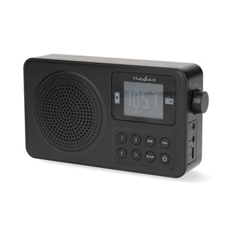 FM-Radio Draagbaar Model | FM | Accu gevoed / USB Gevoed | Digitaal | 2 W | Scherm grootte: 1.77 &quot; | Zwart-Wit Scherm | Bluetooth&reg; | Koptelefoonoutput | Wekker | Zwart
