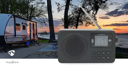 FM-Radio Draagbaar Model | FM | Accu gevoed / USB Gevoed | Digitaal | 2 W | Scherm grootte: 1.77 &quot; | Zwart-Wit Scherm | Bluetooth&reg; | Koptelefoonoutput | Wekker | Zwart