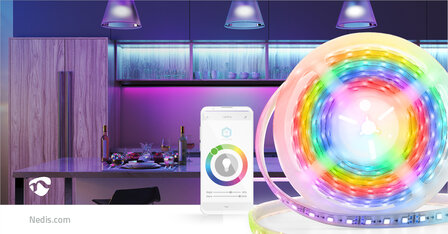 SmartLife LED-strip - RGB - miljoenen kleuren / Wit / Warm Wit - 5 meter - Zeer veel gebruiksmogelijkheden.