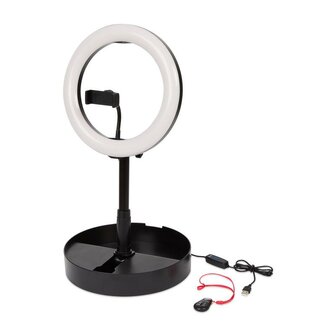 Ringlamp met statief - Compact - Draagbaar -  128 led&#039;s - Instelbare kleurtemperatuur en helderheid