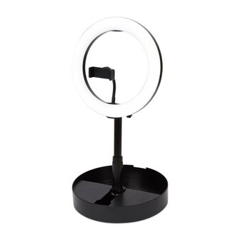 Ringlamp met statief - Compact - Draagbaar -  128 led&#039;s - Instelbare kleurtemperatuur en helderheid
