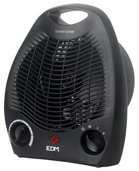 Ventilatorkachel - Regelbare thermostaat - Veilig: Oververhittingsbeveiliging &eacute;n omvalbeveiliging - Zwart