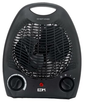 Ventilatorkachel - Regelbare thermostaat - Veilig: Oververhittingsbeveiliging &eacute;n omvalbeveiliging - Zwart