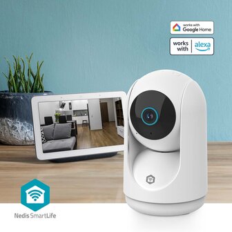 SmartLife Camera voor Binnen 3MP Full HD 1296p | Pan tilt / MicroSD (niet inbegrepen) - Met bewegingssensor | Nachtzicht 