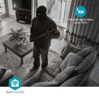 SmartLife Camera voor Binnen 3MP Full HD 1296p | Pan tilt / MicroSD (niet inbegrepen) - Met bewegingssensor | Nachtzicht 