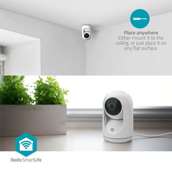 SmartLife Camera voor Binnen 3MP Full HD 1296p | Pan tilt / MicroSD (niet inbegrepen) - Met bewegingssensor | Nachtzicht 