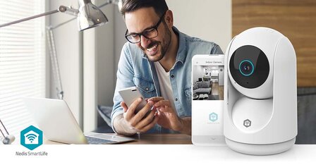SmartLife Camera voor Binnen 3MP Full HD 1296p | Pan tilt / MicroSD (niet inbegrepen) - Met bewegingssensor | Nachtzicht 