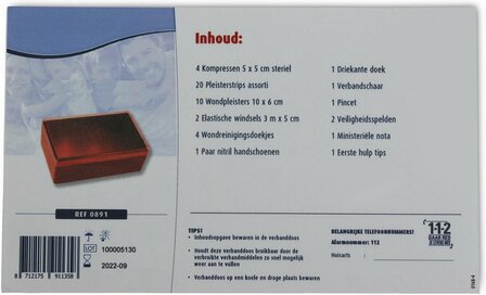 E.H.B.O Verbanddoos 46- delig - Thuisgebruik - Auto, camper of caravan - Vakantie en outdoor activiteiten