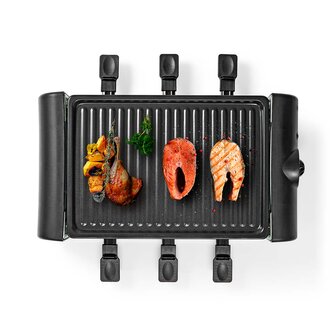 Gourmet / Raclette Grill | 6 Personen | Spatel | Temperatuurinstelling | Anti-aanbak laag