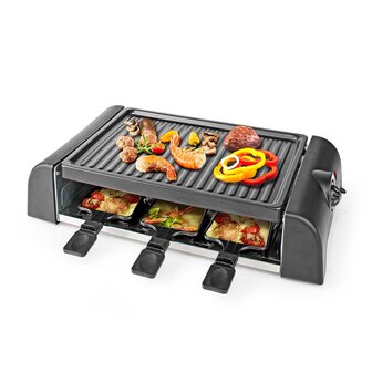 Gourmet / Raclette Grill | 6 Personen | Spatel | Temperatuurinstelling | Anti-aanbak laag