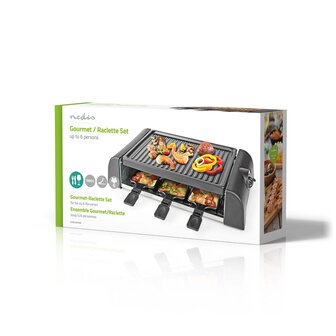 Gourmet / Raclette Grill | 6 Personen | Spatel | Temperatuurinstelling | Anti-aanbak laag