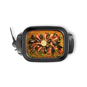 Elektrische skillet pan - 40 cm- Dik gegoten aluminum body - Braden, bakken, stoven, smoren, koken