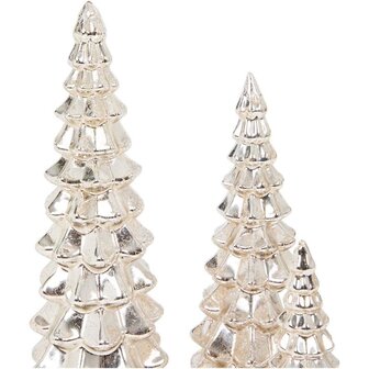 Glazen Kerstbomenset met LED-verlichting &ndash; 3 stuks - Pure Kerstsfeer in elk detail - Timer - Warm-wit Ledlicht