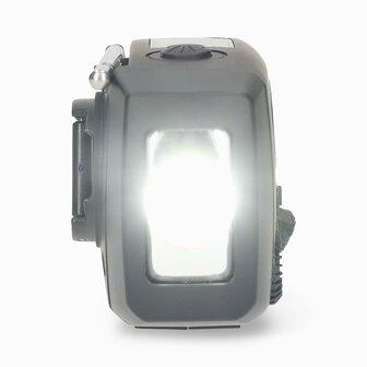 Bijzonder complete Radio / Noodradio - FM / KG op Zonne energie / Handslinger / Oplaadbaar + zaklamp + powerbank