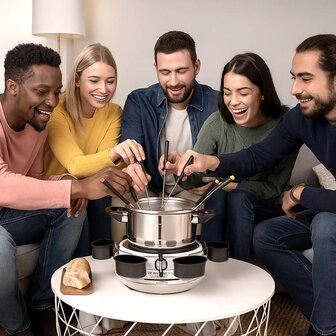 Elektrische fondue - 2 Liter - Roestvrij staal - 1200W Roestvrij Staal - Ook ideaal voor warmhouden van soepen, stamppotten, stoofschotels en andere gerechten