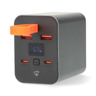 Powerbank 30000 mAh | 1.5 / 2.0 / 3.0 / 5.0 A | Outputs: 4 | Output: 2x USB-A / 2x USB-C&trade; | Inputs: 1x USB-C&trade; | PD3.0 100W / QC3.0 | Lithium-Polymeer | Display