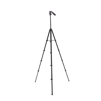  Lichtgewicht reisstatief voor foto/video met ge&iuml;ntegreerde camera- en smartphonehouder - Max. draagvermogen: 3 kg | Min. werkhoogte: 41.5 cm | Max. werkhoogte: 160 cm 