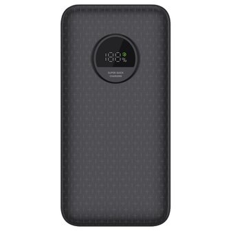 Powerbank 20000mAh -  Snel laptops, tablets en smartphones opladen - Display en intrekbare USB-C-kabel - 65W PD 