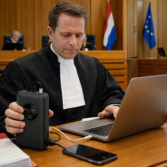 Powerbank 20000mAh -  Snel laptops, tablets en smartphones opladen - Display en intrekbare USB-C-kabel - 65W PD 