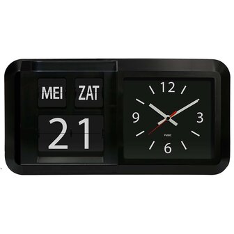 Dementieklok / grote analoge wandklok met tijd dag en datum - Ook ideaal voor slechtzienden