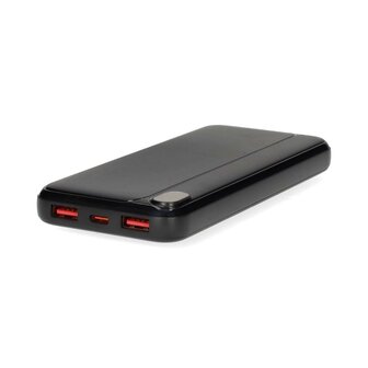 Powerbank 10000 mAh | 1.5 / 1.67 / 2.0 / 2.22 / 3.0 A | Outputs: 3 | Output: 1x USB-C&trade; / 2x USB-A | Inputs: 1x USB-C&trade; | PD3.0 20W | Lithium-Polymeer | Display
