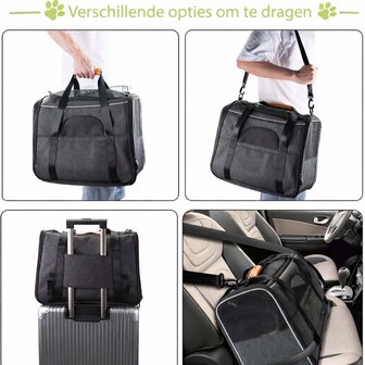 Huisdieren Reistas - Draagbare Reistas - kat/hond - 5KG - inclusief Mat - 4- Delig