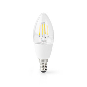 SmartLife LED Filamentlamp E14 | 400 lm | 5 W | Warm Wit | 2700 K | Glas | Android&trade; / IOS | Kaars | 1 Stuks