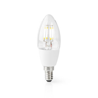 SmartLife LED Filamentlamp E14 | 400 lm | 5 W | Warm Wit | 2700 K | Glas | Android&trade; / IOS | Kaars | 1 Stuks