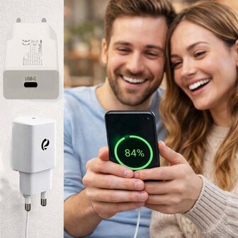  Compacte USB-C GaN-wandoplader - Aangesloten apparaten worden automatisch herkend en supersnel optimaal opgeladen