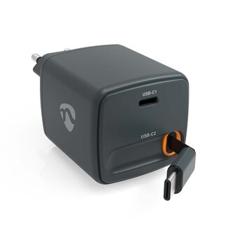 Oplader Met intrekbare kabel | 65 W | GaN | PD3.0 30W | 3.0 / 3.25 A | Outputs: 1 | USB-C&trade; | USB-C&trade; intrekbare kabel | 0.75 m | Automatische Voltage Selectie