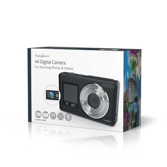 Digitale Ultra HD Foto / Video camera - Dubbel scherm - 48 MPixel - 4K@30fps - 5 MPixel CMOS - Zwart