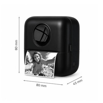 Printer - Afdrukken zonder inkt - Wit / Zwart - Bluetooth&reg; - 200 dpi - Etiketten / Foto's - Mobiele fotografie