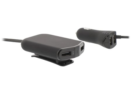Autolader voor 4 apparaten - 9.6 A USB Zwart