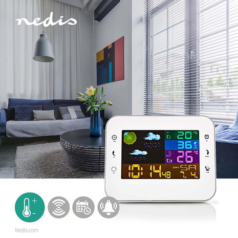 Weerstation - Draadloze sensor - Alarmklok - Weersvoorspelling