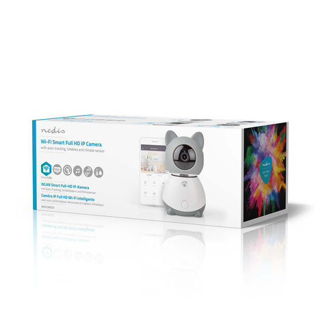 Smart WiFi Indoor IP-camera - Bewegingssensor Kantelen - Draaien en Volgen - Full HD - Klimaatsensor