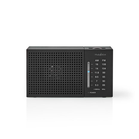 FM-Radio Draagbaar Model - AM / FM - Batterij Gevoed - Analoog - Zwart-Wit Scherm - Koptelefoonoutput