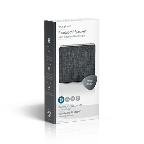 Bluetooth®-Speaker Batterij speelduur: Tot 4 Uur - Handheld Ontwerp - 15 W - Stereo - Ingebouwde microfoon - Grijs