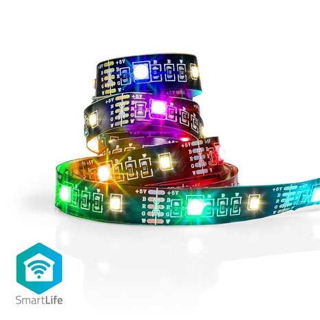 SmartLife LED-strip - Bluetooth - RGB - miljoenen kleuren / Wit / Warm Wit - 2 meter - Zeer veel gebruiksmogelijkheden.