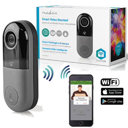 SmartLife Videodeurbel Wi-Fi - Transformatorvoeding - Android™ / IOS - Full HD 1080p - Cloud / MicroSD - IP54 - Met bewegingssensor - Nachtzicht