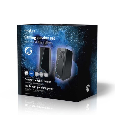 Gaming Speaker Speaker-kanalen: 2.0 | USB Gevoed | 3,5 mm Male | 18 W | LED | Volumebediening