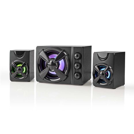 Speakerset -  Speaker-kanalen: 2.1 - USB Gevoed - 3,5 mm Male - 33 W - LED effecten - Volume-en klankbediening