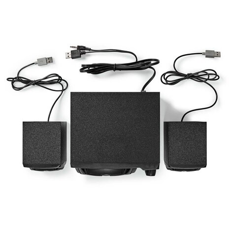 Speakerset -  Speaker-kanalen: 2.1 - USB Gevoed - 3,5 mm Male - 33 W - LED effecten - Volume-en klankbediening